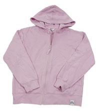 Růžová propínací mikina s kapucí 