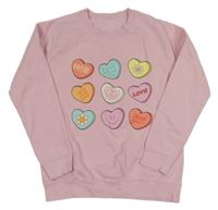 Růžová mikina se srdíčky 