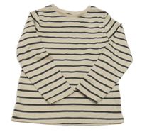 Béžovo-šedé pruhované triko F&F