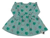 Nové - zelené teplákové šaty s trojlístky dunnes