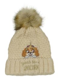 Smetanová pletená podšitá čepice s Tlapkovou patrolou a bambulí C&A