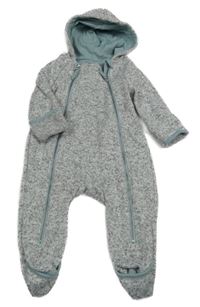 Šedá melírovaná pletená thermo kombinéza s kapucí H&M