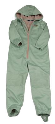 Světlezelená softshellová kombinéza s korunkou a kapucí Lupilu