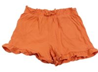 Korálové kraťasy s volánky Tu
