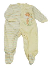 Světlerůžový pruhovaný sametový overal s žirafou C&A