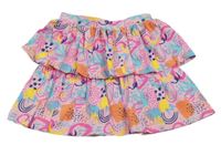 Růžovo-barevná vrstvená sukně dunnes