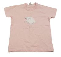 Světlerůžové tričko s koníky 
