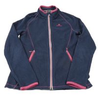 Tmavomodrá fleecová funkční mikina s logem Quechua