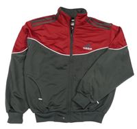 Červeno-šedá sportovní propínací mikina Adidas