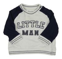 Bílo-tmavomodrá mikina s nápisem Nutmeg