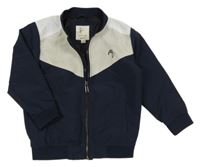 Tmavomodro-smetanová šusťáková jarní bunda River Island