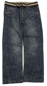 Tmavomodré slim rifle s páskem Denim Co.