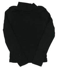 Černé žebrované triko se stojáčkem Zara