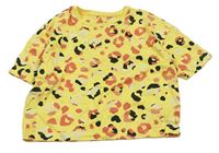 Žluté oversize tričko s leopardím vzorem Next