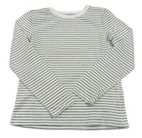Bílo-stříbrné pruhované triko Primark