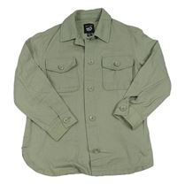 Khaki riflová košilová bunda New Look