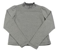 Černo-bílé vzorované crop triko Name it