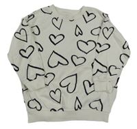 Bílá mikina se srdíčky F&F