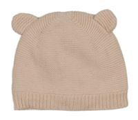 Světlerůžová čepice s oušky 