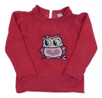 Růžový svetr se sovou C&A