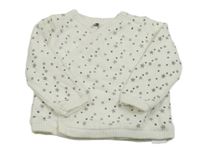 Bílý podšitý zavinovací svetr s hvězdami 