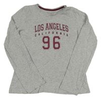 Šedé triko s nápisem a číslem Primark