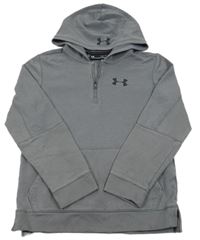 Šedá žebrovaná mikina s logem a kapucí Under Armour