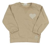 Béžová mikina se srdcem 