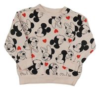Světlerůžová mikina s Mickeym a Minnie Disney