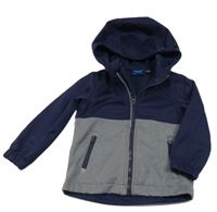 Tmavomodro-šedá softshellová bunda s kapucí Crane