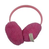 Růžové chlupaté klapky na uši 