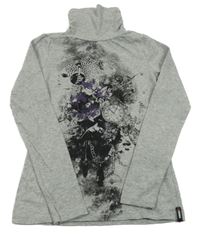 Šedo-černo-fialový rolák s potiskem Garcia