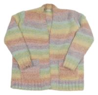 Barevný žinylkový chlupatý svetrový cardigan Next