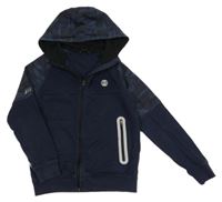 Tmavomodrá propínací mikina s army kapucí George