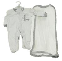 Nové - Bílo-šedý overal s písmenem 