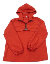 Červená šusťáková jarní bunda s kapucí Shein