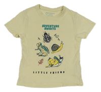 Světležluté tričko s brouky a šneky Primark