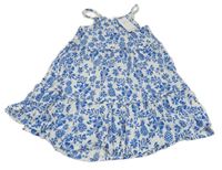 Bílo-modré květované lehké šaty M&S