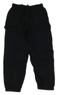 Černé cargo cuff lehké kalhoty C&A