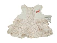 Nové - Bílo-červený puntíkatý top s volánky 