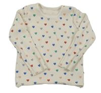 Smetanovo-barevné žebrované triko se srdíčky George