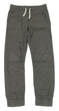 Šedé plátěné cuff kalhoty H&M