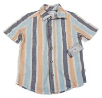Nové - Bílo-modro-oranžová pruhovaná košile Tommy Bahama 