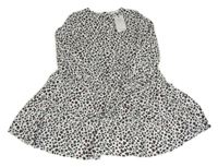 Nové - Bílo-černo-červeno-modré lehké šaty s leopardím vzorem M&S