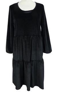 Dámské černé sametové šaty F&F