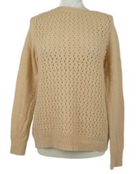 Dámský béžový ažurový svetr Redoute 