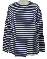 Nové - Dámské tmavomodro-bílé pruhované triko George 