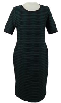 Dámské černo-zelené vzorované žebrované šaty M&S