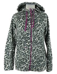 Dámská tmavošedá vzorovaná fleecová propínací mikina s kapucí Crivit 