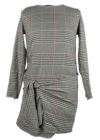 Dámské černo-bílé kostkované šaty se zavazováním Zara 